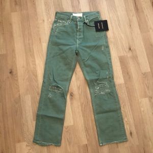 Mother NWT The High Waisted Tomcat Chew Mint Jean